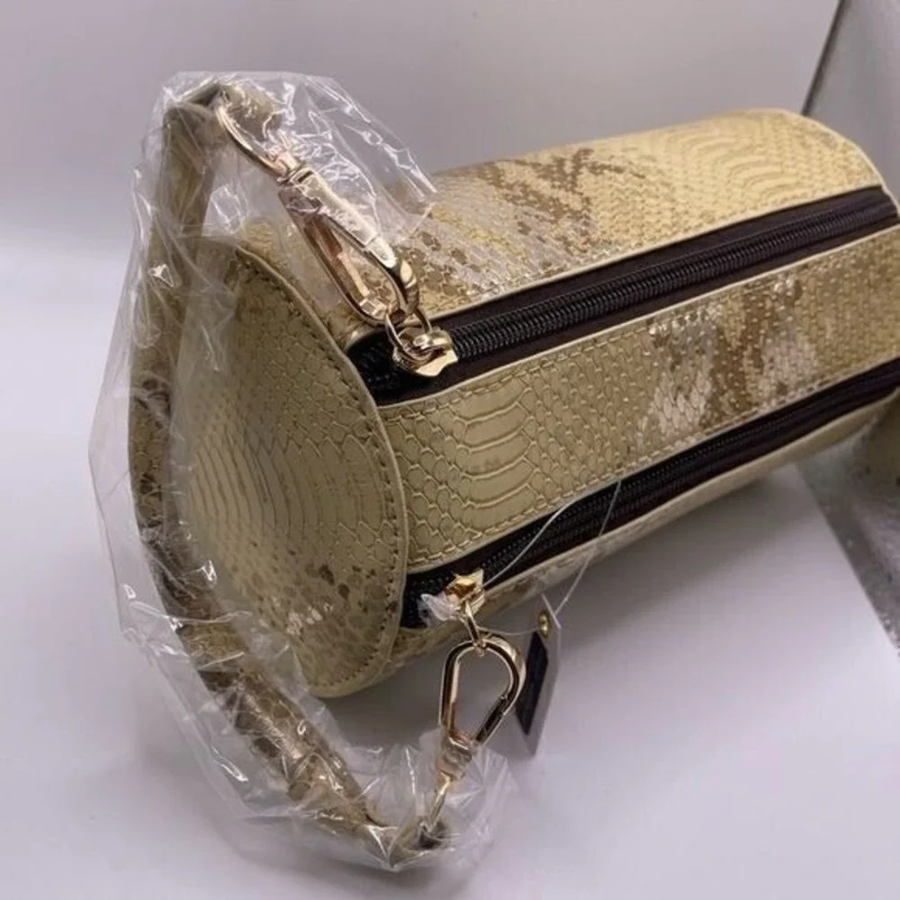 NWT Simply Southern Small Round‎ Snakeskin Cosmetic Bag
